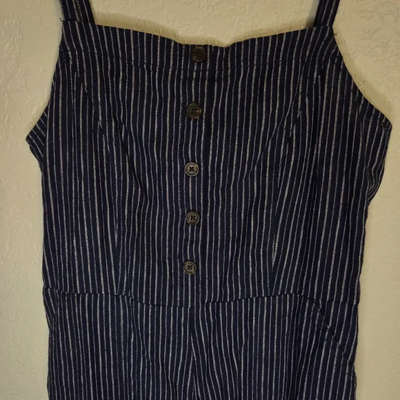 Old Navy Navy Pinstripe Jumpsuit - Picture 4 of 9